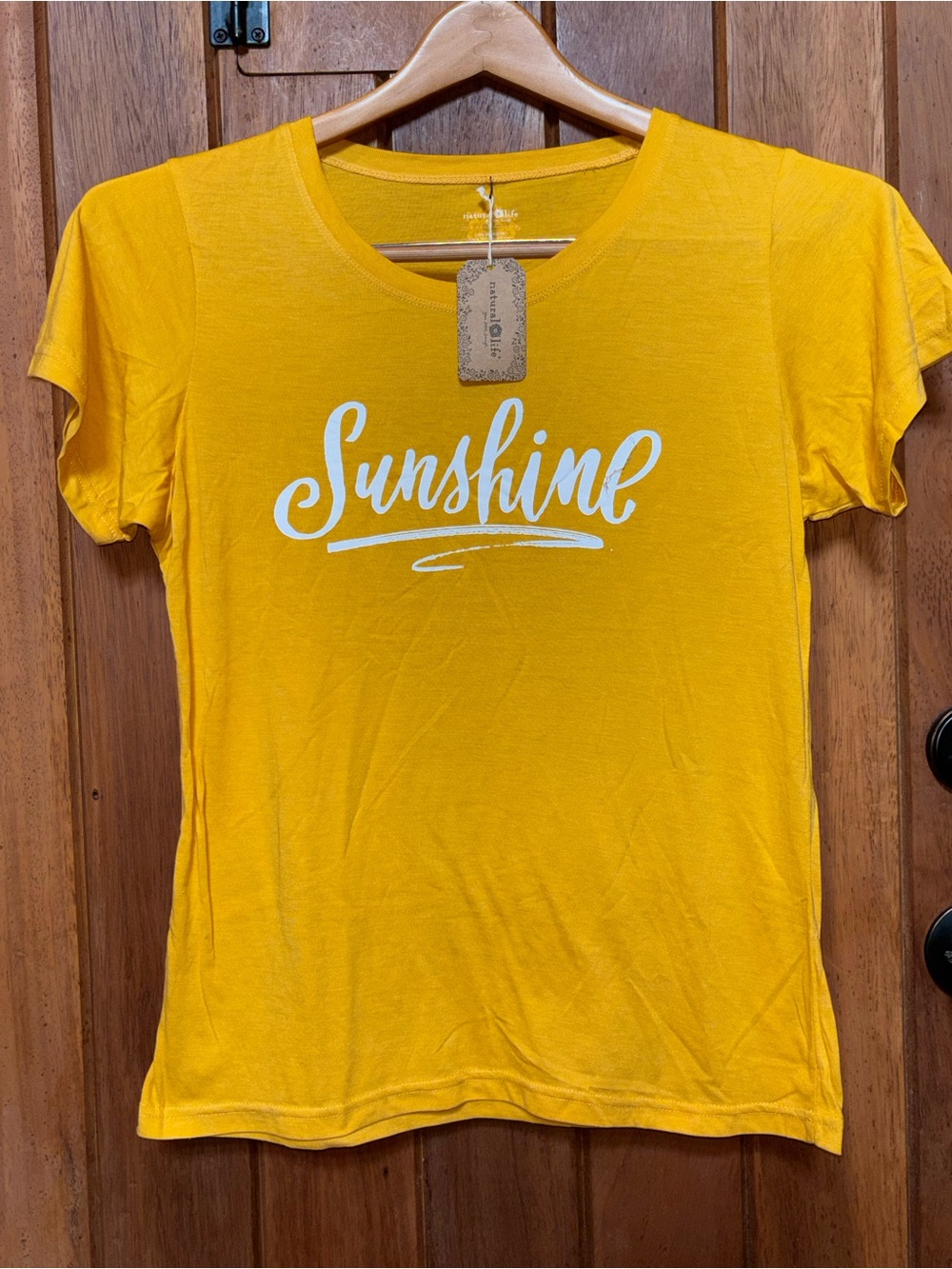 Natural Life Sunshine Graphic Tee - Golden Women's Top